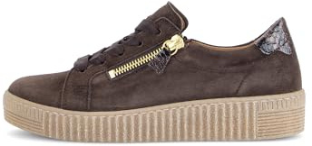 Gabor Damen Erwachsene Sneaker Low 6010.02.005 Weite F Reißverschluss Wildleder Mocca Gold 42 EU