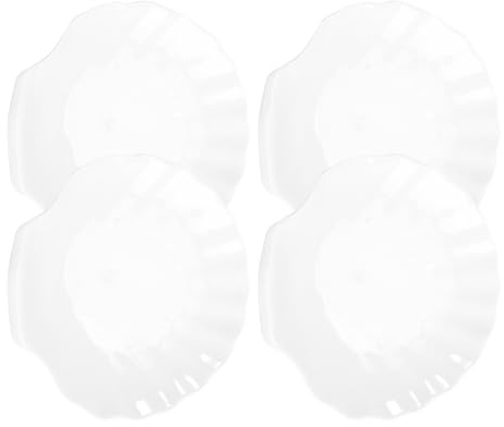 OFFIGAM Set 4 Piatti Conchiglia in Plastica Bianco per Colazione e Tavola, Piatti da Portata Multiuso per Frutta e Salse, Design Creativo a Forma di Conchiglia