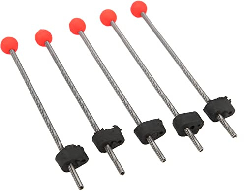 Qudinip 5PCS Mini-EIS-Angelrute, Rote Kugelfederspitzen, Tragbare Stahlspitzen für das Eisfischen in Seen und Flüssen (S)