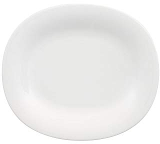 Villeroy und Boch New Cottage Basic ovaler Frühstücksteller, Premium Porzellan, 23 x 19 cm