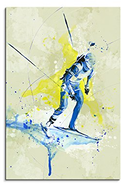 Paul Sinus Art Biathlon V 90x60cm SPORTBILDER Splash Art Wandbild Aquarell Art