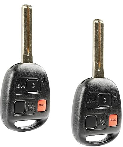 Car Key Fob Keyless Entry Remote fits Lexus GX470, LX470 (HYQ1512V, 89070-60801), Set of 2