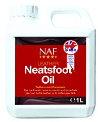 NAF Leather Neatsfoot Oil 1L – Traditional Leather Conditioner – Softens, Restores & Protects Tack – Ideal for Saddles, Bridles & Leatherwork