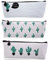 PLECUPE 3 Stück Kaktus Multifunktions Federmäppchen große Briefpapier-Beutel, Farbige Bleistifte Halter Case, Leinwand Mäppchen Make-up-Boxen mit Reißverschluss Schule Bürobedarf, Kaktus