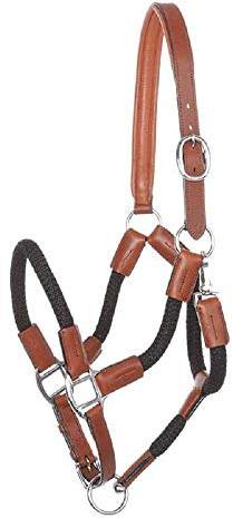 Seil-Halfter mit Strick Cavo, V, cognac-schwarz