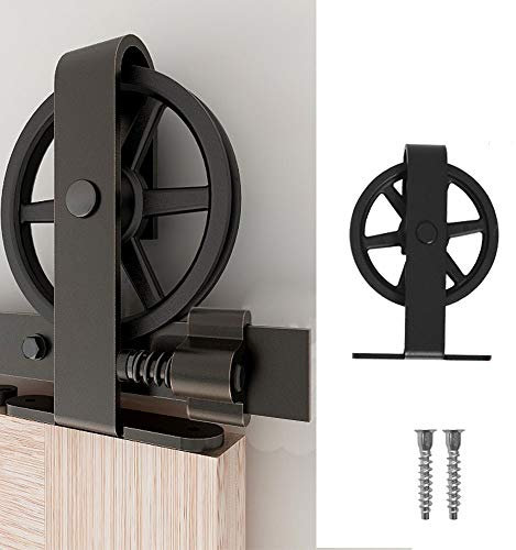 9.6FT/292cm Schiebetürsystem Schiebetürbeschlag Laufschiene, Schiebetür Doppeltür Holztür Beschlag, Schwarz