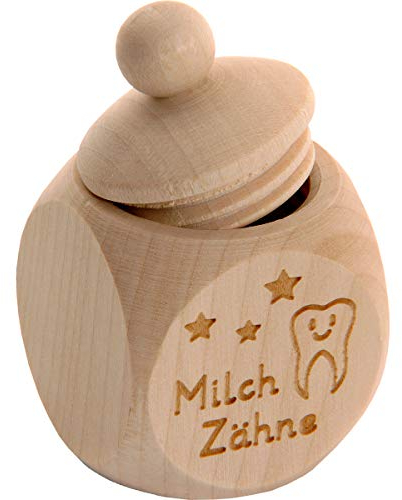 Spruchreif | Milchzahndose aus Holz mit Schraubdeckel und Gravur | Kinder Zahndose für Milchzähne zur Aufbewahrung | Niedliche Zahnbox perfekt als kleines Geschenk · Zahnfee