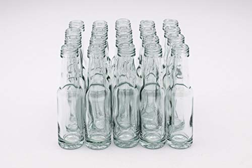 20 Leere kleine Mini Glasflaschen 40 ml mit Schraubverschluss Gold 18 mm zum Befüllen – verwendbar als kleine Schnapsflaschen, Likörflaschen, Probierflaschen, Essigflaschen, Ölflaschen