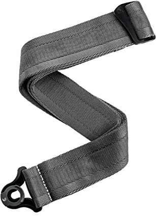 D'Addario Accessories Auto Lock Gitarrengurt - Gitarrengurt mit Verschluss - Locking Guitar Strap - Metall Grau, Nylon