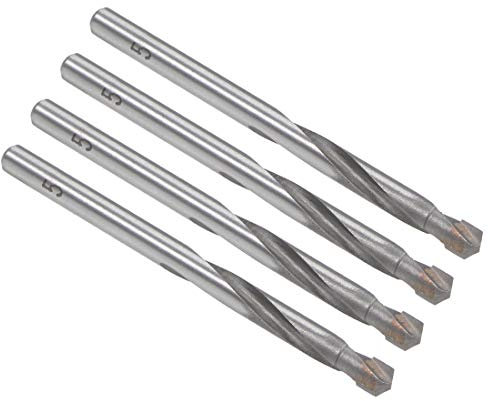 sourcing map Cemented Carbide Twist Drill Bits 5mm Metal Drill Cutter for Stainless Steel Copper Aluminum Zinc Alloy Iron 4 Pcs