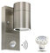 HiBay LED Aussenleuchten mit Bewegungsmelder 5W Wandleuchte Edelstahl GU10 Außenlampe PIR inkl. LED Warmweiß Lampe
