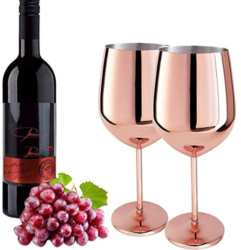 D L D 2PCS Stainless Steel red Wine Glass Metal Wine Glass Unbreakable White Wine Cocktail Glass Unbreakable BPA-Free Goblet Juice Drink Champagne Goblet Party bar Accessories