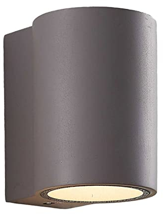 Lindby LED Beton Wandleuchte außen Katalia in Alu aus, (1 flammig) - Außenwandleuchten Wandlampe Led Außenlampe Outdoor für Außenwand/Hauswand Haus Terrasse & Balkon