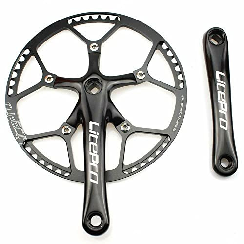 Milageto Single 45T/47T/53T/56T/58T 170mm Kurbel Arm Mountainbike, Bike Chainring Wide Single 3-8 Speed 45T-58T 130BCD Chainwheel Sprocket 47T, Kettenradgarnitur 130BCD Einfach zu Ändern Kurbel Set
