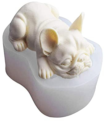 Mirrwin 3D Französische Bulldogge Silikonform Hund Silikonform Mousse Kuchen Dekoration Backform Silikonform Muffins Bulldogge Silikonform für Handarbeit Backen Modellierung Kuchendekoration