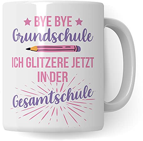 Gesamtschule 5. Klasse Geschenk, Tasse Schulwechsel Grundschule Gesamtschule Übergang Geschenk, Geschenkidee Übertritt, Kakaobecher Mädchen Gesamtschülerin Becher