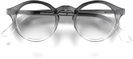 LONDON MOLE® „Graduate“-Lesebrille – coole runde Brille für Männer und Frauen, entworfen für Stil, Komfort und Haltbarkeit – Schwarzes Verblassen– Vergrößerung +3.0