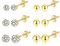 Ohrstecker Gold Set, 6 Paar 14K Vergoldete Ohrstecker Silber 925 Damen, Ohrstecker Gold Kleine, Kleine Kugel und Bohrer Schläfer Knorpel Ohrstecker Ohrringe für Damen Mädchen