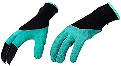 LATRAT Garten Werkzeug Handschuhe,Wasserdicht Gartenhandschuhe mit klauen Anti-Krawatte Verschleißfest Gartenarbeit Handschuhe mit ABS-Kunststoff Krallen für Graben & Pflanzen