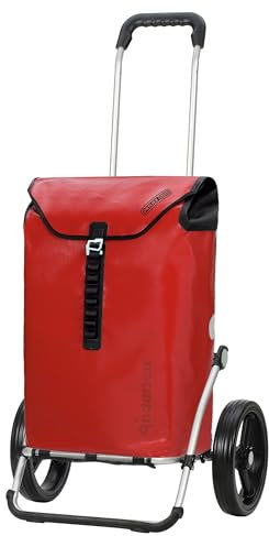 ANDERSEN Einkaufstrolley - Royal Shopper Ortlieb rot 49 L Handwagen, wasserdicht, wetterfest, Aluminium, klappbar, leise Räder