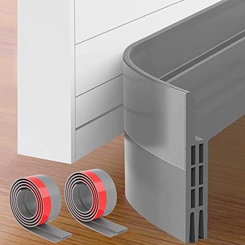 2 Stücke Türdichtung Zugluftstopper Für Türen, Tür Zugluftstopper & Türdichtung Selbstklebend, Schalldichter Türschutz Für Türen, Bürstendichtung & Door Seal, Türdichtung Unten, 5 x 100cm, 2M Grau