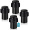 KOLAKO Door Stoppers, Floor Door Stops, (2 Inch) Black Matte Modern Heavy Duty Solid Small Cylindrical Doorstop Rubber Bumper, Stainless Steel, Floor Mounted Door Stop, 4 Pack