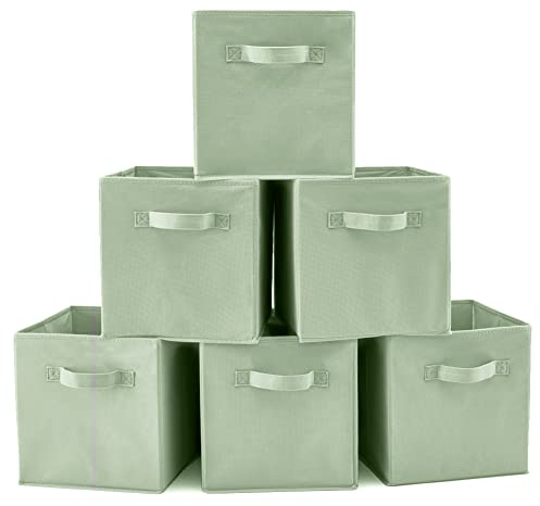 EZOWARE Faltbare Würfel-Aufbewahrungsboxen, 6er-Set Faltbar Aufbewahrungsbox Pastel Green