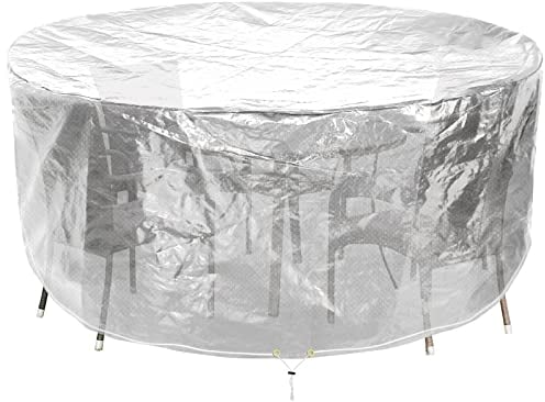 RICHIE Gartenmöbel-Abdeckungen, wasserdichte Gartentischabdeckung, 163 x 71 cm, Outdoor-Tischabdeckungen für Gartenmöbel, Gartenabdeckungen, rund, atmungsaktiv, Polyethylen für Tisch und Stuhl