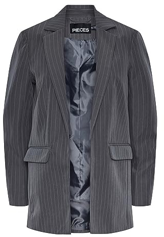PIECES Damen Pcbossy Ls Loose Striped Blazer Noos, Magnet/AOP:Pinstripe, L