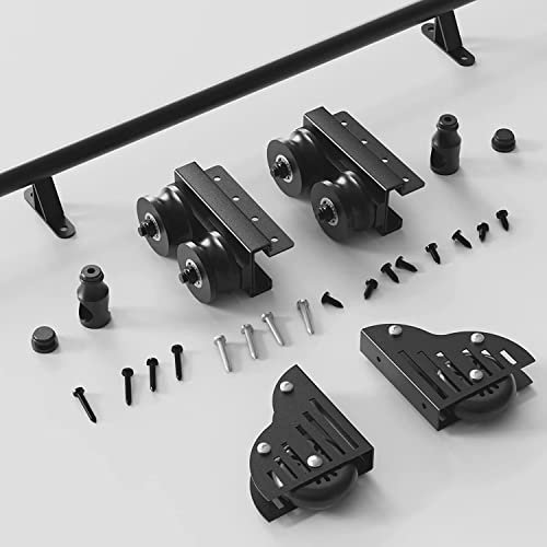 KINMADE Rolling Library Ladder Hardware Kit, Telescopic Upper Roller, Multi-use for Loft Stairs/Bookshelf (3.3FT Sliding Kit)