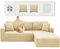 CHELZEN Elastische Peninsula Sofabezug, 2-Stucke Couchbezug Links/rechts Ecke, Chaise Longue Sofa Überwürfe mit Zwei Kissenbezügen, L Form Halbinsel Sofa Bezüge (1 Sitzer+2 Sitzer, Beige)