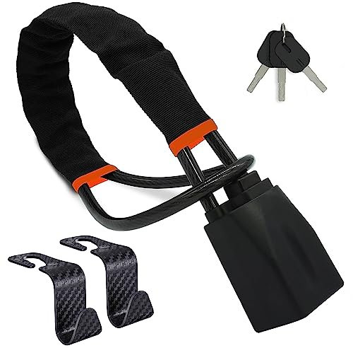 BURNTOP Car Steering Wheel Lock, Seat Belt Lock, Anti-Theft Device, Small and Light-Weight, Multi-Functional, with 3 Keys Fit Most Vehicle, SUV, Truck Cart Security Lock(Black)