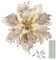 SAFIGLE 12 Pezzi Fiori Glitterati Di Natale Con Steli E Clip, Decorazioni Per Albero Di Natale, Feste E Ghirlande, Oro