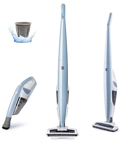 Kenmore DS1020 16V Cordless Stick Vacuum Lightweight 2-in-1 Handheld, LED Headlight with 2-Speed Power Control for Hardwood Floor, Carpet & Pet Hair, 16 Volts, Gray-Blue