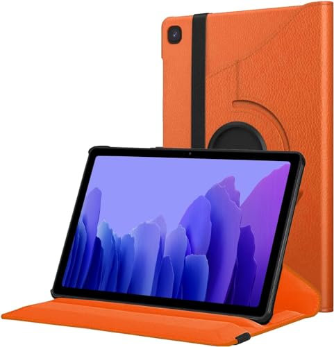World biz Étui rotatif à 360° pour Galaxy Tab A7 10,4 2022 2020 (SM-T500/ T503/ T505/ T507/T509), coque fine rotative avec dos rigide en PC, fonction veille/réveil automatique, Galaxy Tab A7 (Orange)