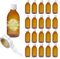 20x Flacon Vide en Verre Ambré de 200 ml avec Couvercle en Plastique + 20 Étiquettes d'Autocollants Personnalisés - Flacon pour Huiles Essentielles, Cosmétiques, Laboratoire, Médicaments