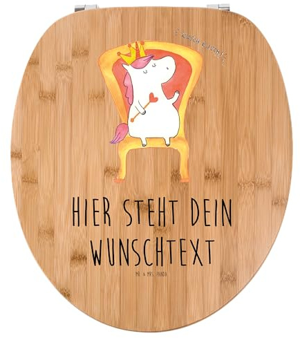 Mr. & Mrs. Panda Personalisierter Klodeckel Einhorn Prinzessin - Personalisierte Geschenke, WC Deckel personalisiert, Monat, Geschenk, Geburtstagsgeschenk, Geburtstag, Klobrille, Toilettendeckel