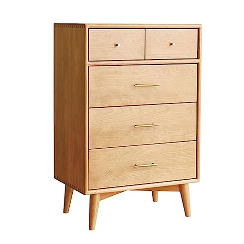 WAOCEO Kommode Schrank Kommode im japanischen Stil, 5 Schubladen, Massivholz, Kommode, Möbel, Schlafzimmer, Aufbewahrung, Sideboard, Wohnzimmer, Schrank, Schubladen Beistellschrank
