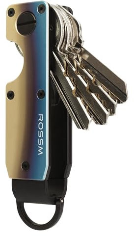 ROSSM Organisateur de clés Porte-clés compact en métal | Porte-clés innovant minimaliste | Porte-clés intelligent qui protège 2 à 6 clés