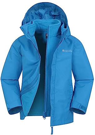 Mountain Warehouse Fell Kids 3 in 1 Rain Jacket Bright Blue 3-4y