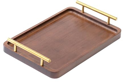 Colcolo Holz-Serviertablett, Snack-Tablett mit Griffen, Essenstablett, Präsentationstablett, Ottoman-Tablett, Couchtisch-Tablett für Theke, Tee, Kaffee, 20x30cm