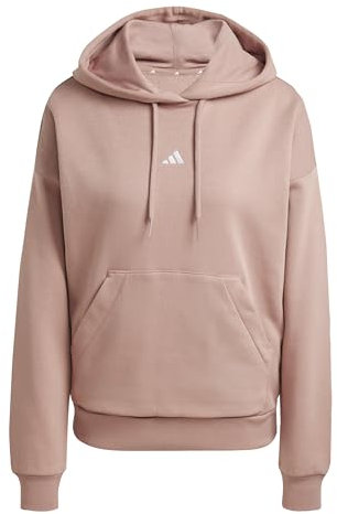 adidas Damen Essentials SMALL Logo Feel Cozy Hoodie, warm Clay/White, S