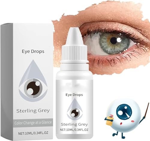 Color Changing Eye Drops, IrisInk Eye Drops, Nurbini Irisink Color Changing Eye Drops, Eye Color Changing Drops, Fancy Drops Change Your Eye Color (Grey)