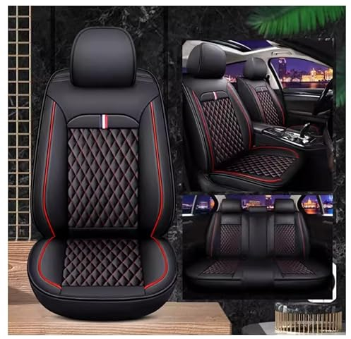 Full Set Auto Sitzbezüge für Kia Ceed SW(JD)/Proceed(JD) GT Line (JD) 2000-2024, Wasserdichter Leder-Autositzbezug, Seasons Protectors VerschleißFest, 5-Sitzer Autositzbezug Universal(Color:D(Black))