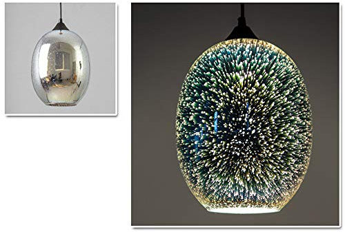 Wiyuer Pendelleuchte 3D Bunte Feuerwerk Pendellicht Glas Hängelampe LED Kronleuchter Modern Deckenleuchte E27 Dekorationen Beleuchtung für Esszimmer Café Bar Restaurant