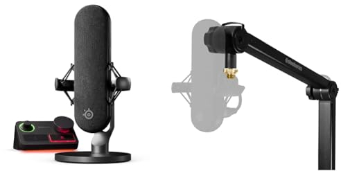 SteelSeries Alias Pro Kit – XLR Microphone + Stream Mixer -Streaming and Podcasting + Pro Microphone Boom Arm – For Gaming, Streaming and Podcasting