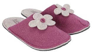 LEVITAS Point Fiore - Pantofole in Lana Agugliata | Suola in Lana Trattata, Antiscivolo, Senza Tacco | Lavabili in Lavatrice, Made in Italy, Diverse Taglie e Diversi Colori Disponibili