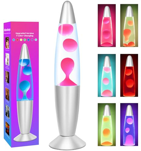 Dalavalampa Lampe LED rose à mouvement liquide : veilleuse à changement de couleur pour enfants et adultes, petites lampes de table de 33 cm pour décoration de maison, chambre à coucher, lumières de