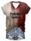 Problem Gelöst Halloween T-Shirt Damen V-Ausschnitt Kurzarm Blutiges Shirt Horror T Shirts Khaki M