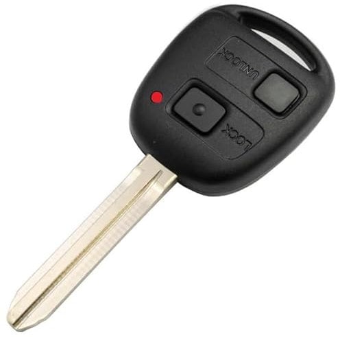 Key Shell for Toyota Corolla Avensis Yaris Aygo RAV4 - Car Key with 2 Buttons Rubber - Without Transponder Batteries Electronics